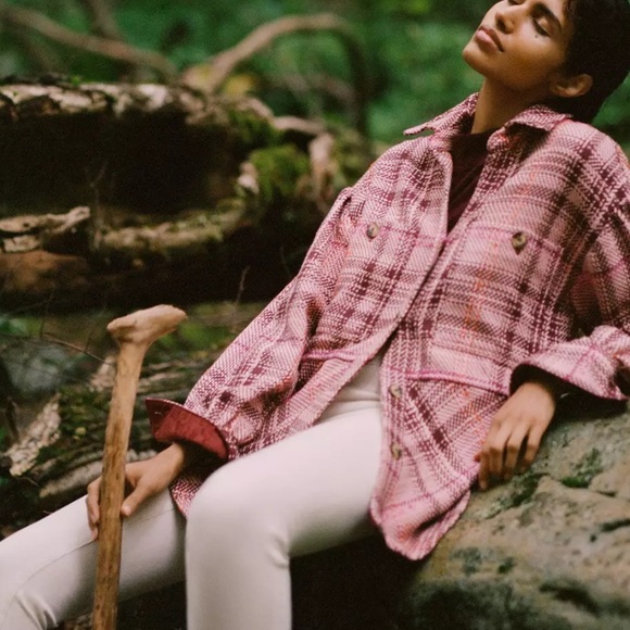 Anthropologie Hudson Plaid Shirt Jacket - Picture 1 of 6
